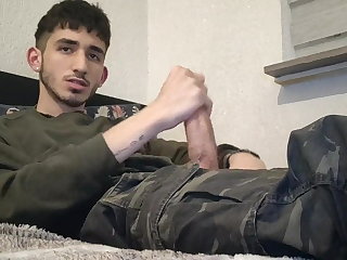 Латинский Latino hunk with a big cock jerks and cums for you on cam